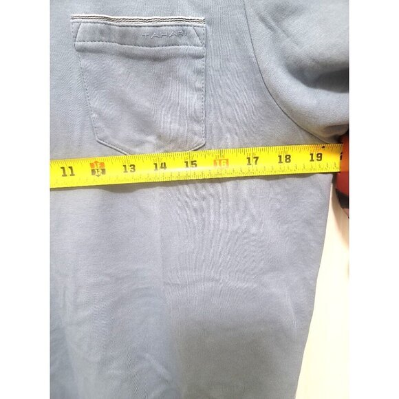 Tahari Men's Blue Polo Shirt With Chest Pocket & Button-Up Collar - Picture 5 of 9